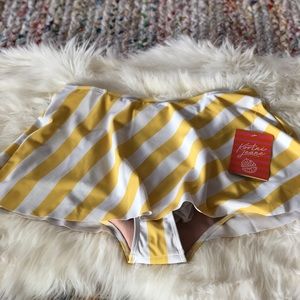 NWT KJ who wears short skirts mustard stripe